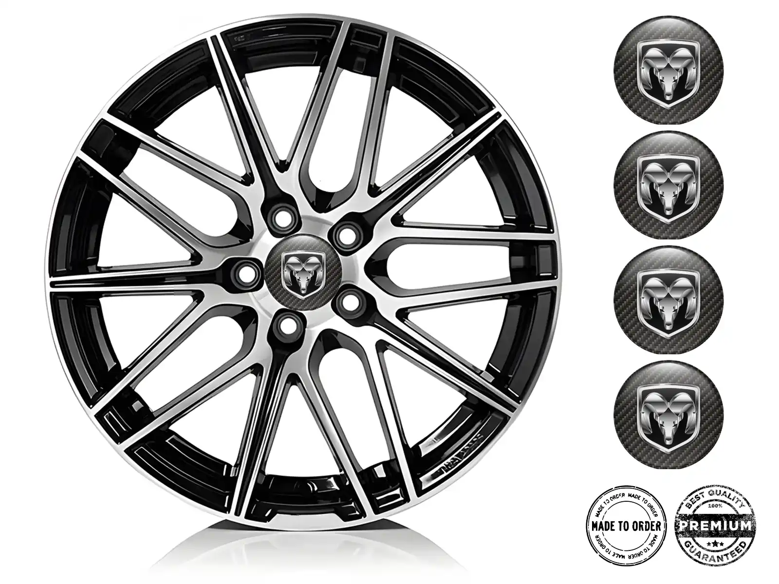 Dodge Radaufkleber Version Gewölbte Harzlabels